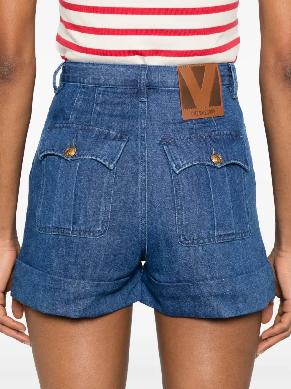 【Valentino Garavani 】Medium blue denim shorts Valentino Garavani Lightweight Denim Shorts | Blue | FARFETCH