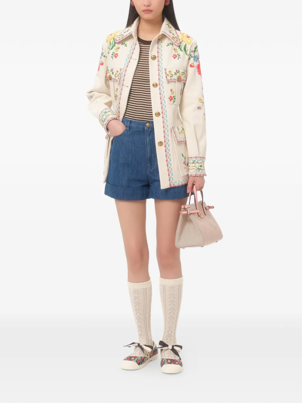  Valentino Garavani Lightweight Denim Shorts - Blue 
