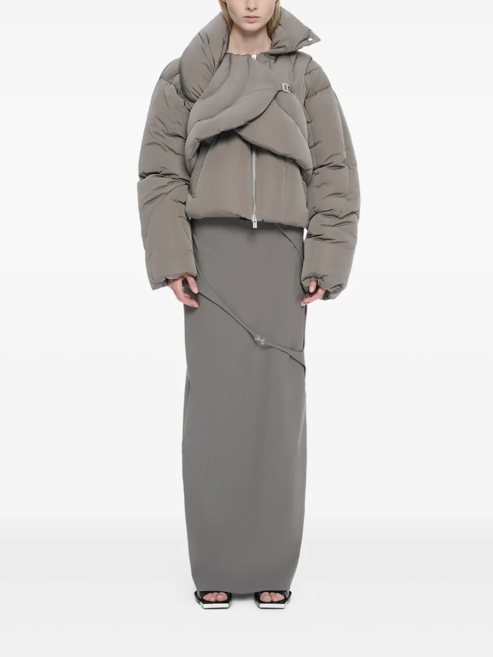 HELIOT EMIL Cropped donsjas Groen
