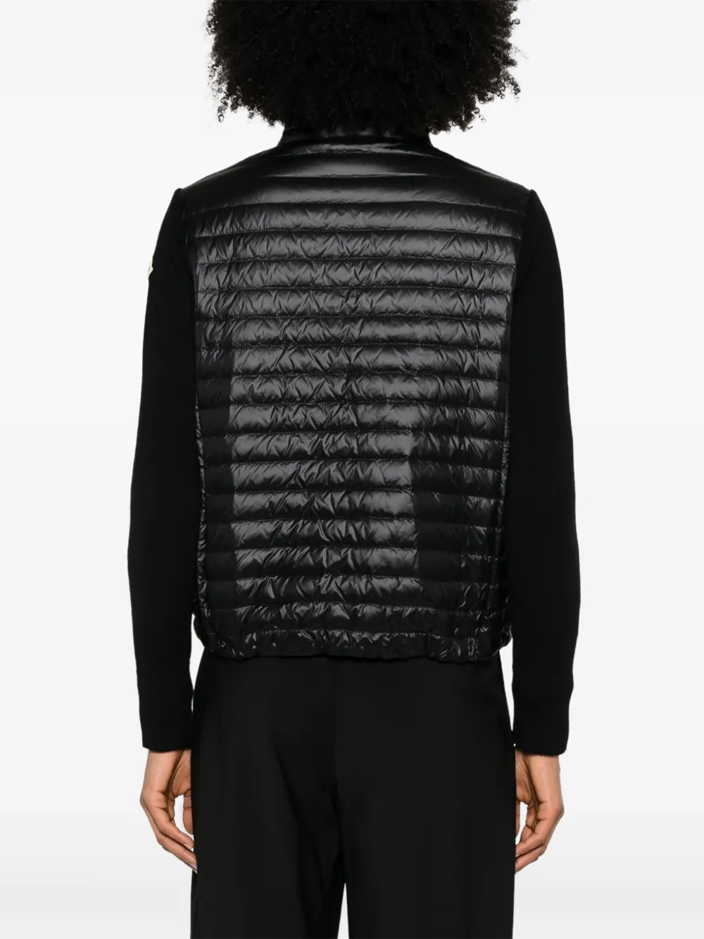 Moncler Jack met gebreide mouwen Zwart