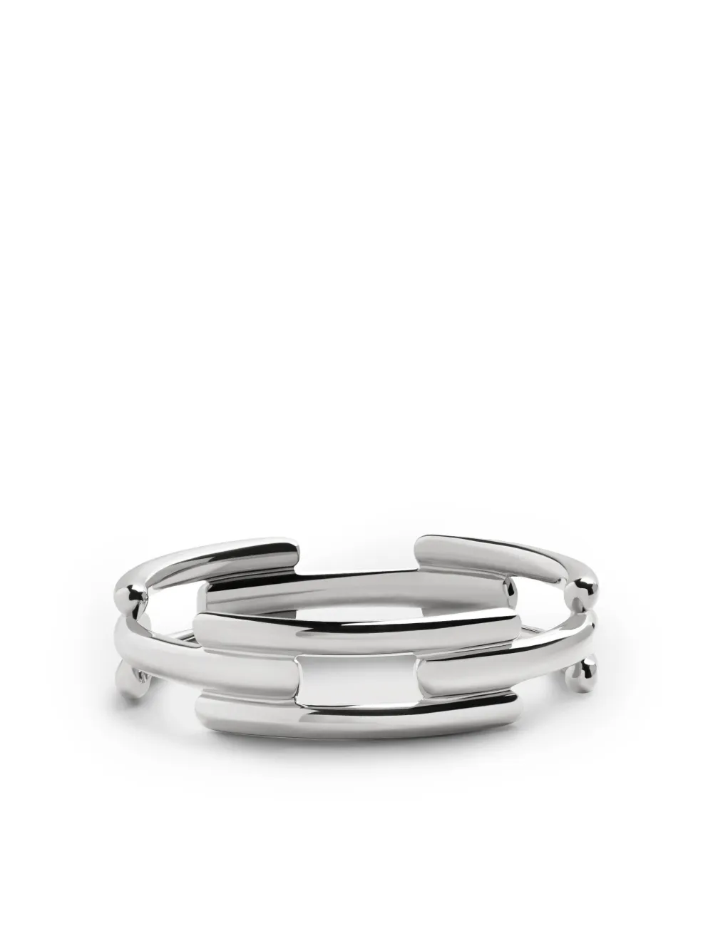 Monica Vinader Signature Link Stacking Ring In Silver