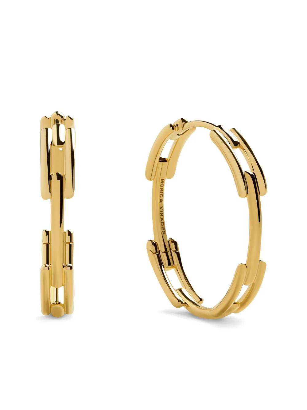 Monica Vinader Medium Link Earrings In Gold