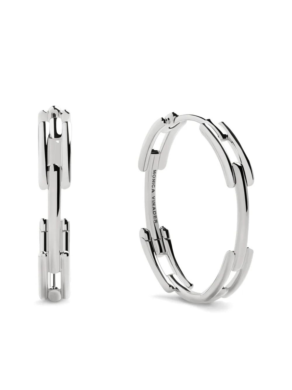 Monica Vinader Medium Link Earrings In Silver