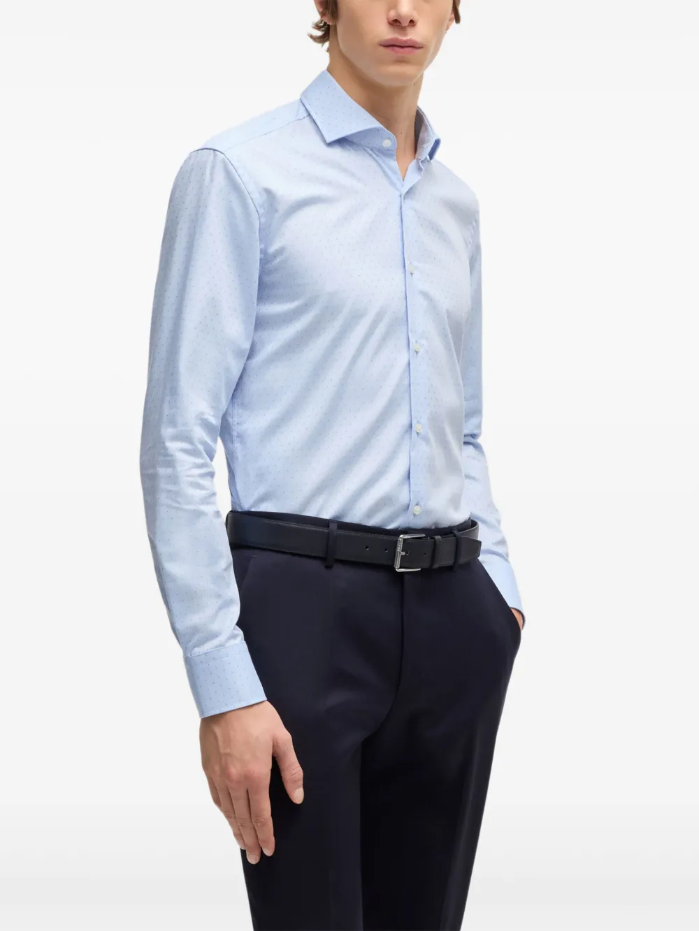 BOSS Overhemd met stippen Blauw