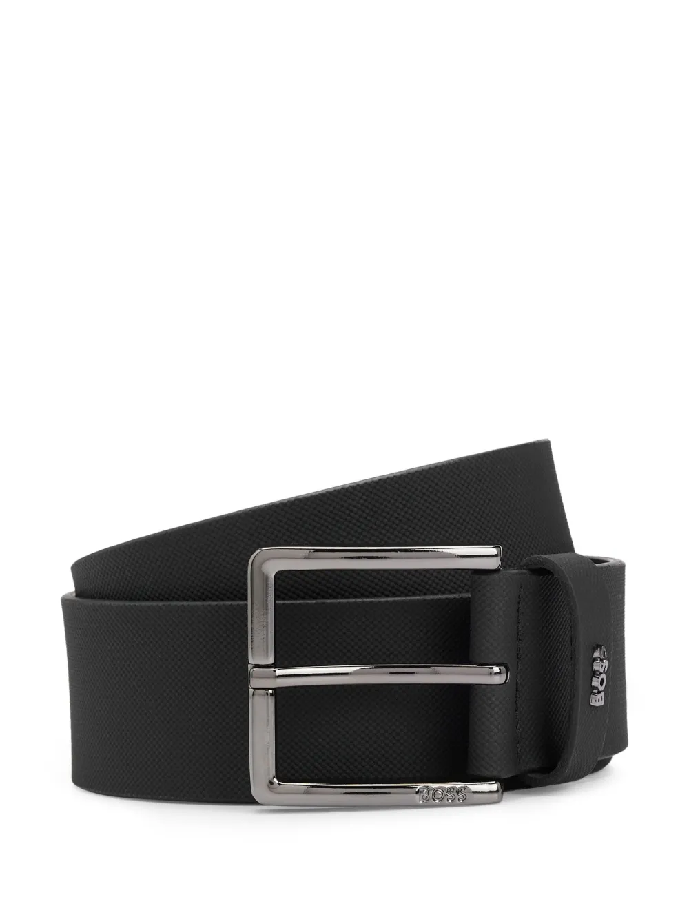 BOSS Leren riem Zwart