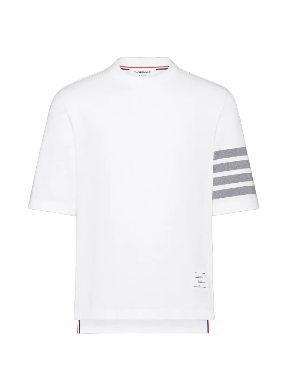 Thom Browne T-shirt con dettaglio a 4 righe - Blu
