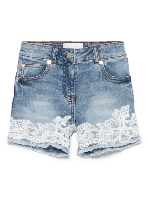 Ermanno Scervino Junior shorts con encaje floral