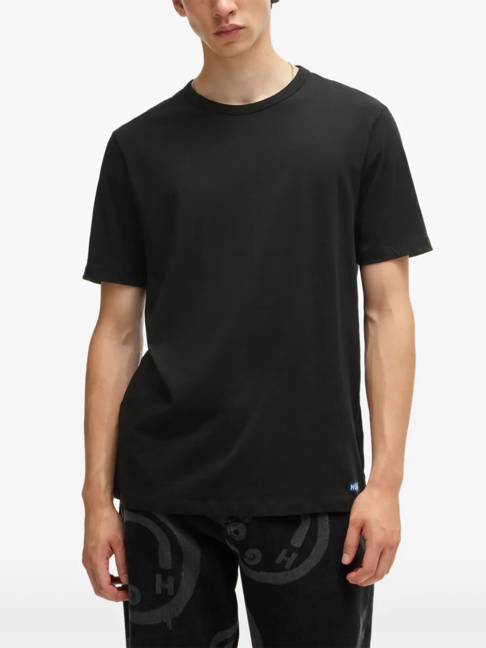 HUGO Drie katoenen T-shirt Zwart