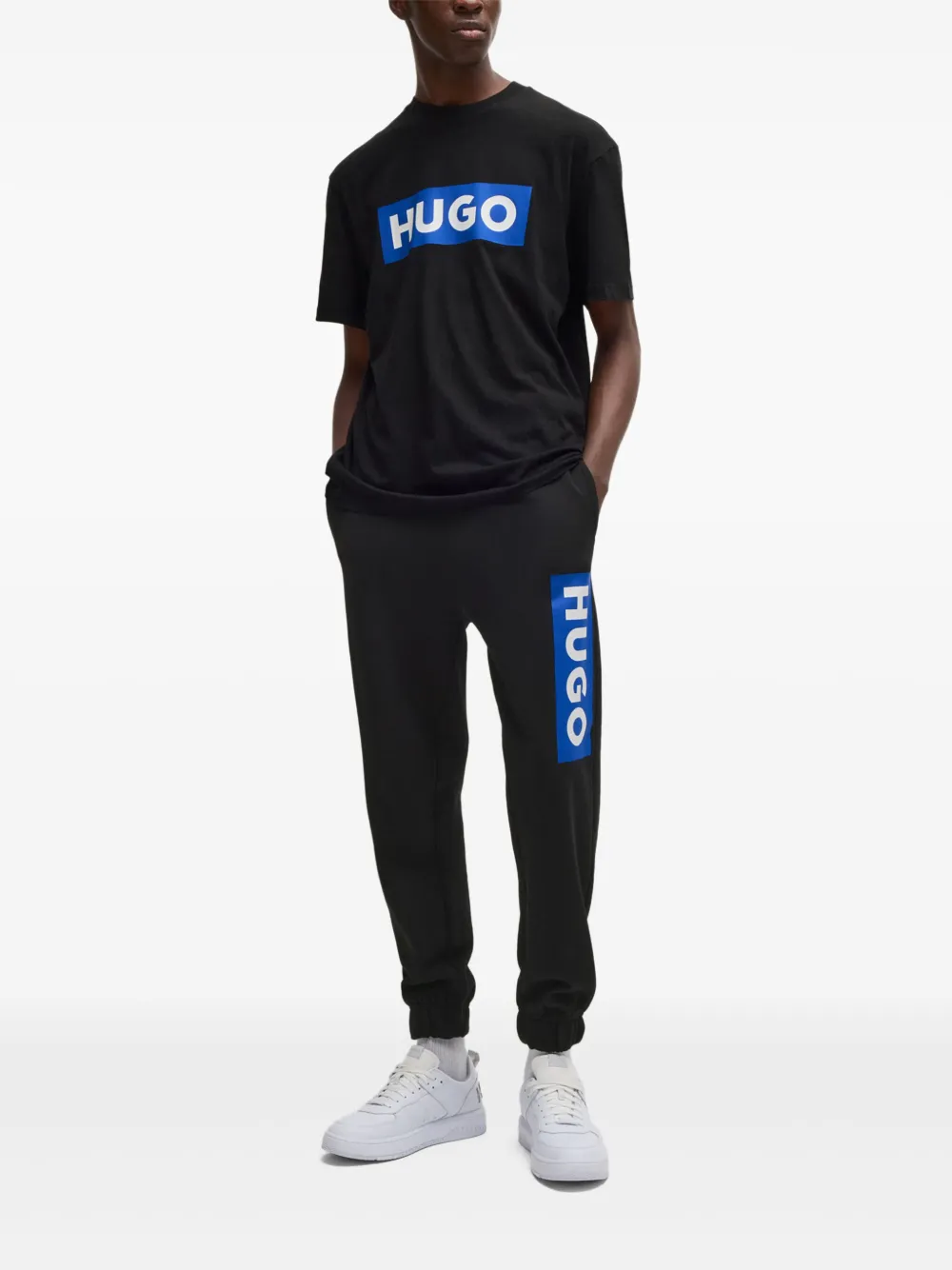 HUGO Trainingsbroek met logoprint - Zwart