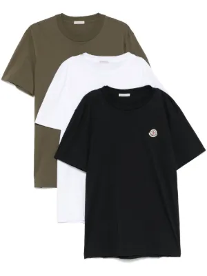 Moncler Kit 3 Camisetas Com Patch De Logo | Verde | FARFETCH BR