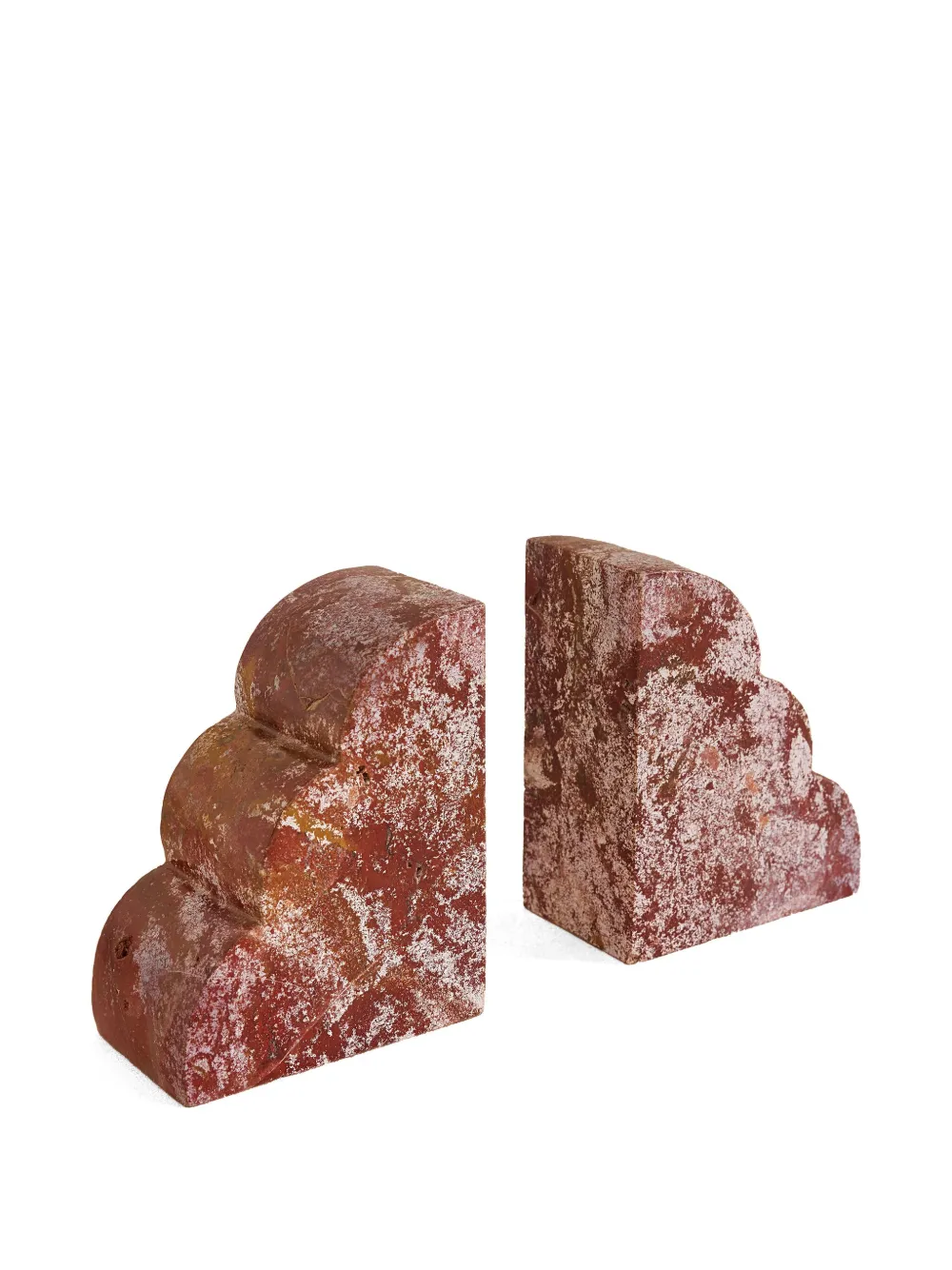 Soho Home Joanie Jasper Stone Scalloped Bookends In Brown