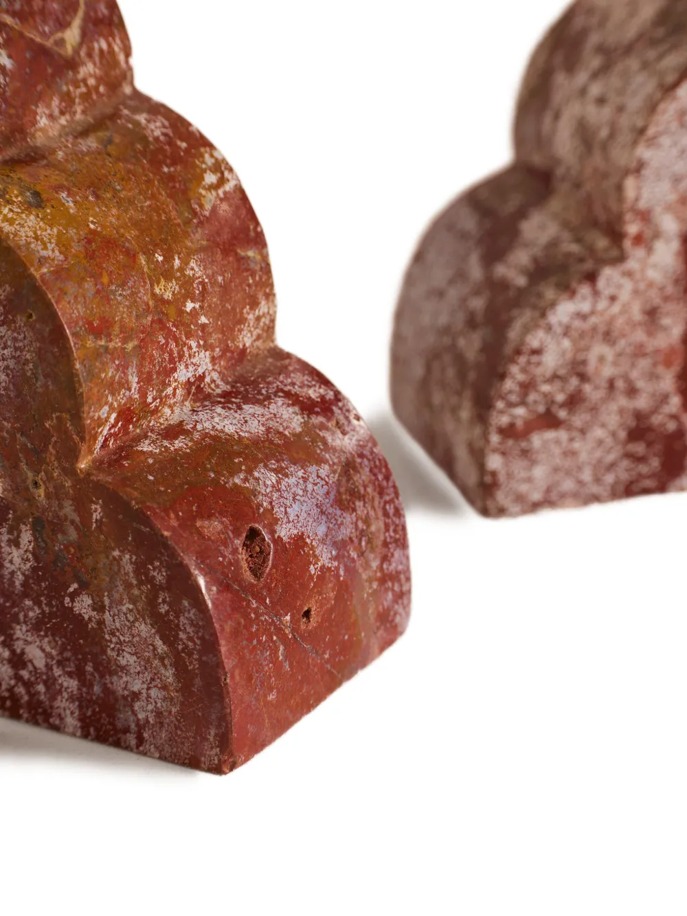 Soho Home Joanie Jasper Stone Scalloped Bookends In Brown