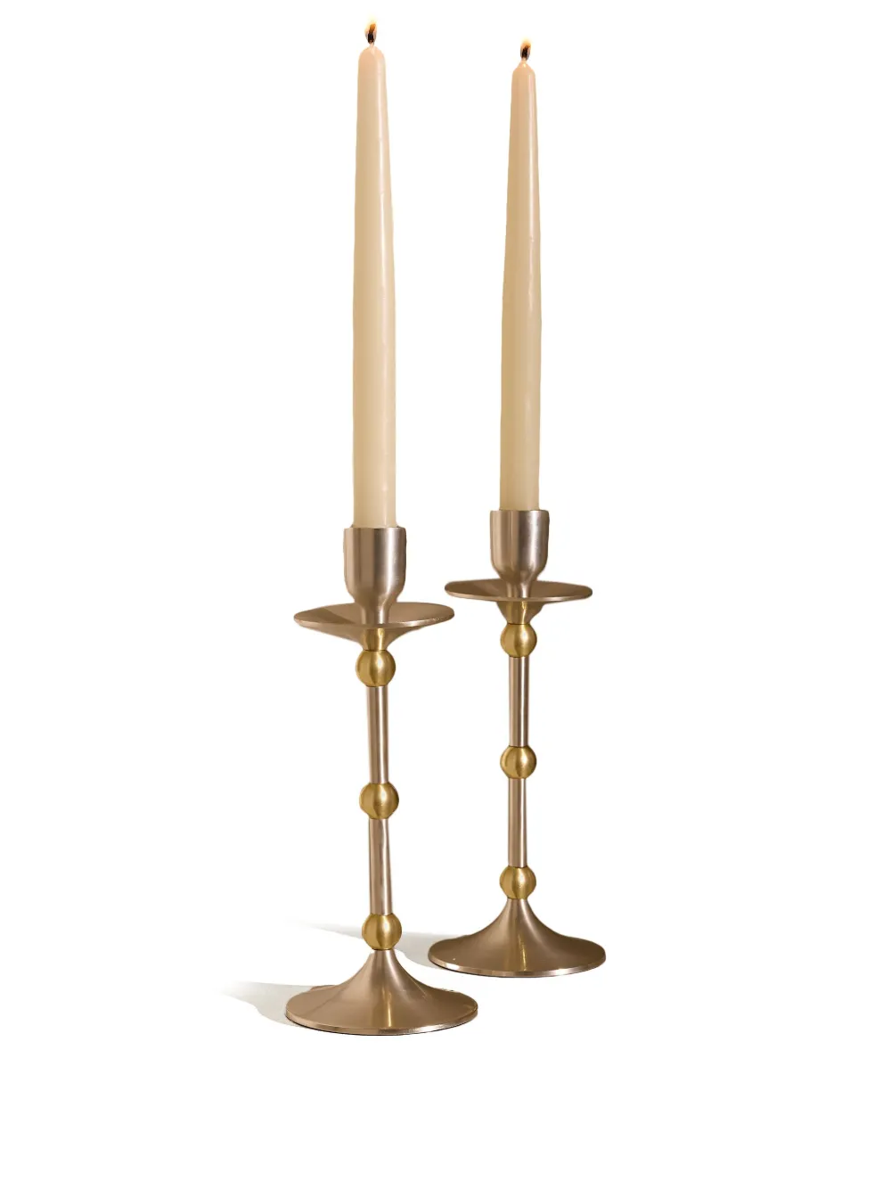 Soho Home Cilia Candlestick Set Of Two In Silver