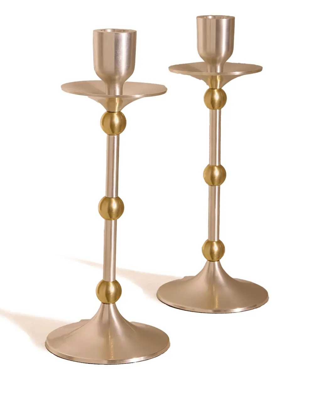 Soho Home Cilia Candlestick Set Of Two In Silver