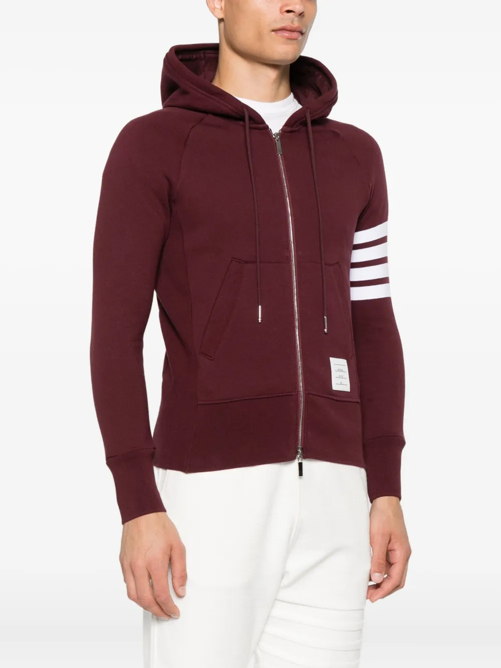 Thom Browne Hoodie met rits Rood