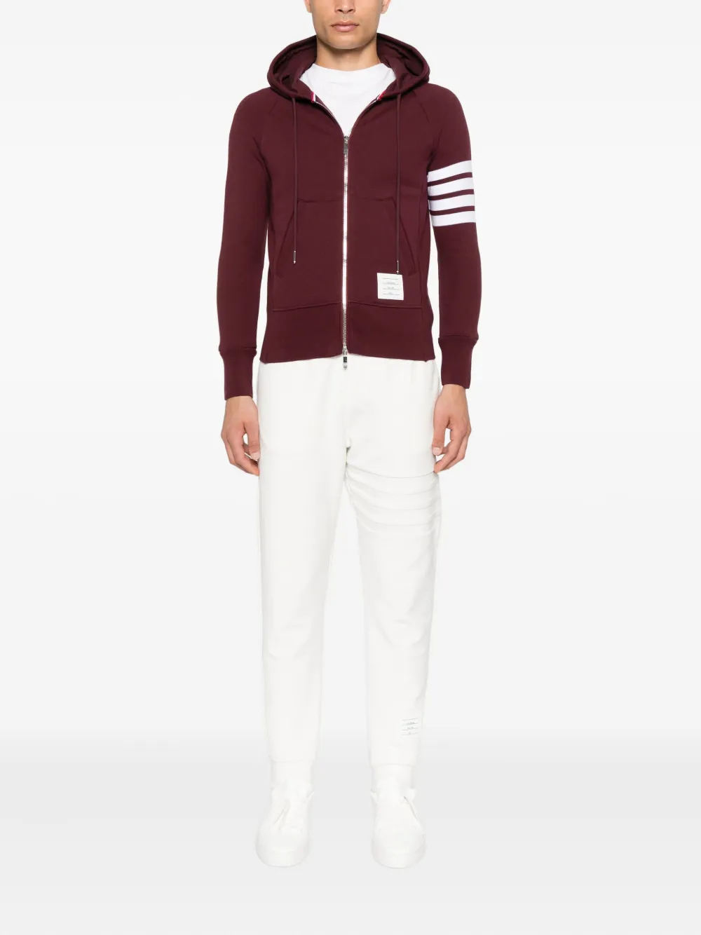 Thom Browne Hoodie met rits Rood