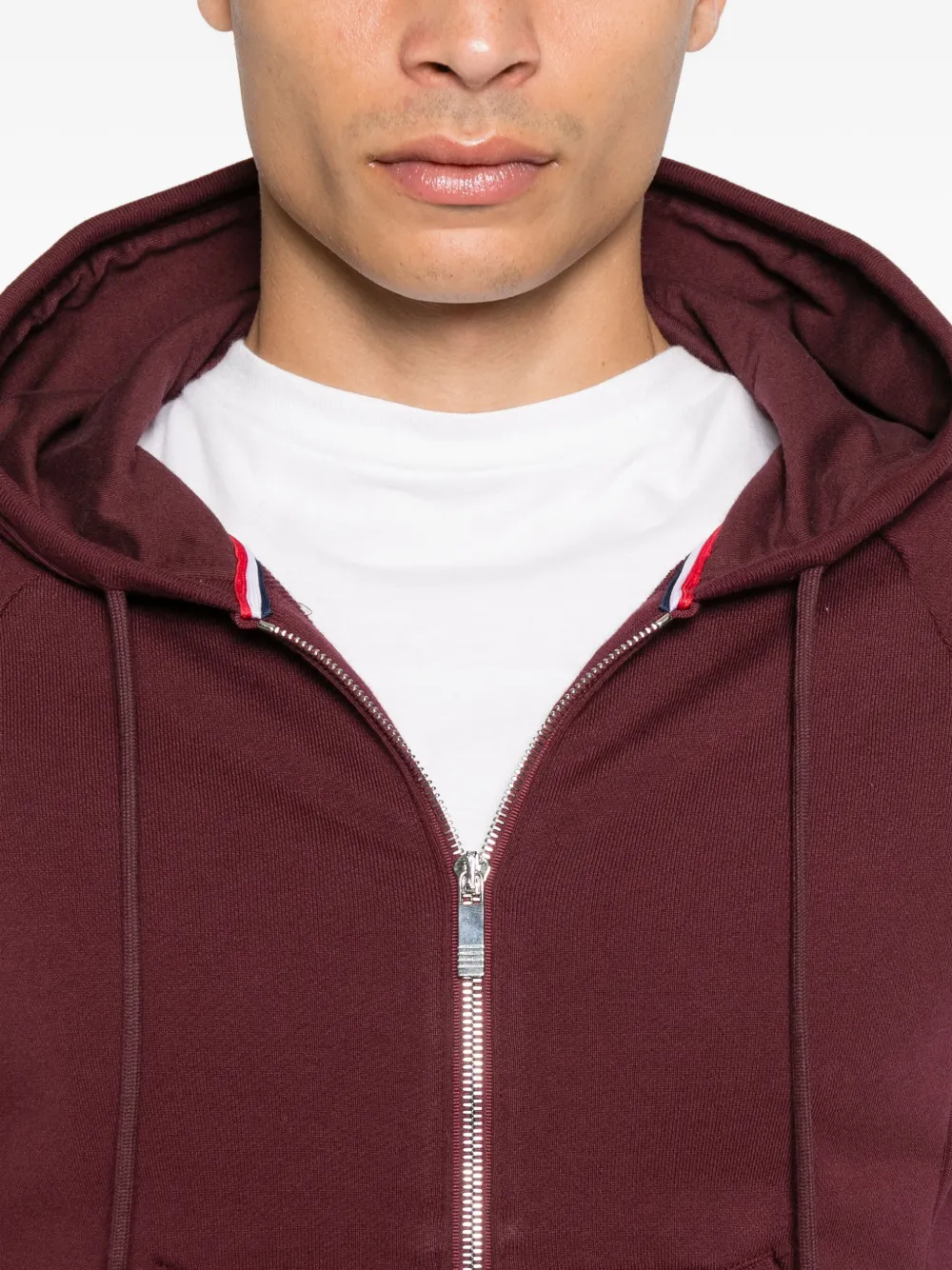 Thom Browne Hoodie met rits Rood