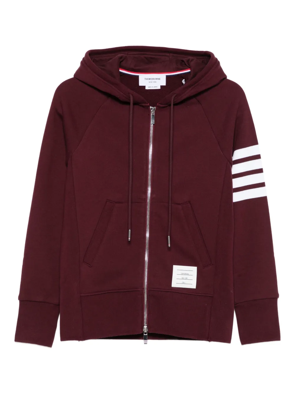 Thom Browne Hoodie met rits Rood