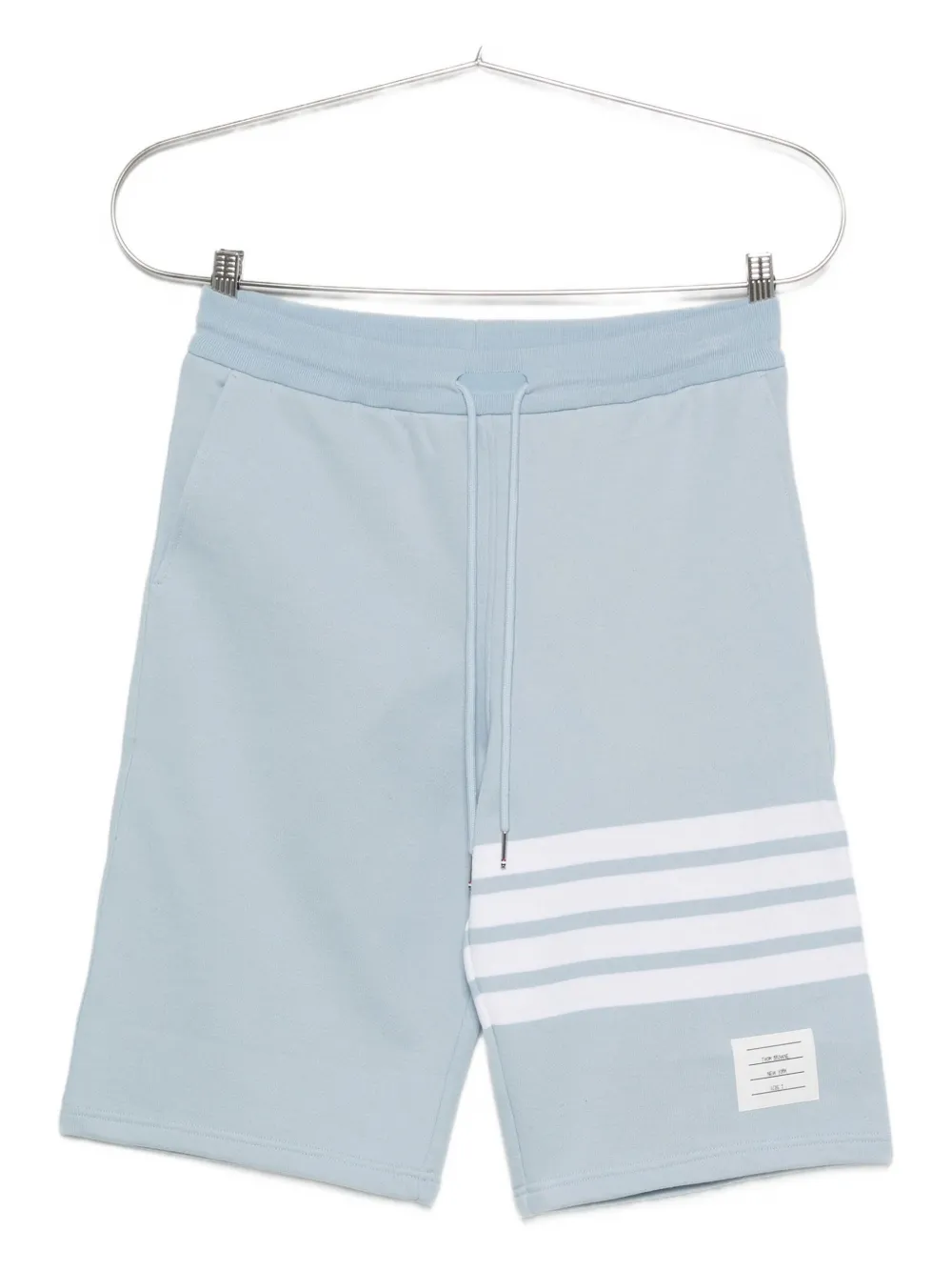 Thom Browne stripe-detail cotton track shorts Blauw