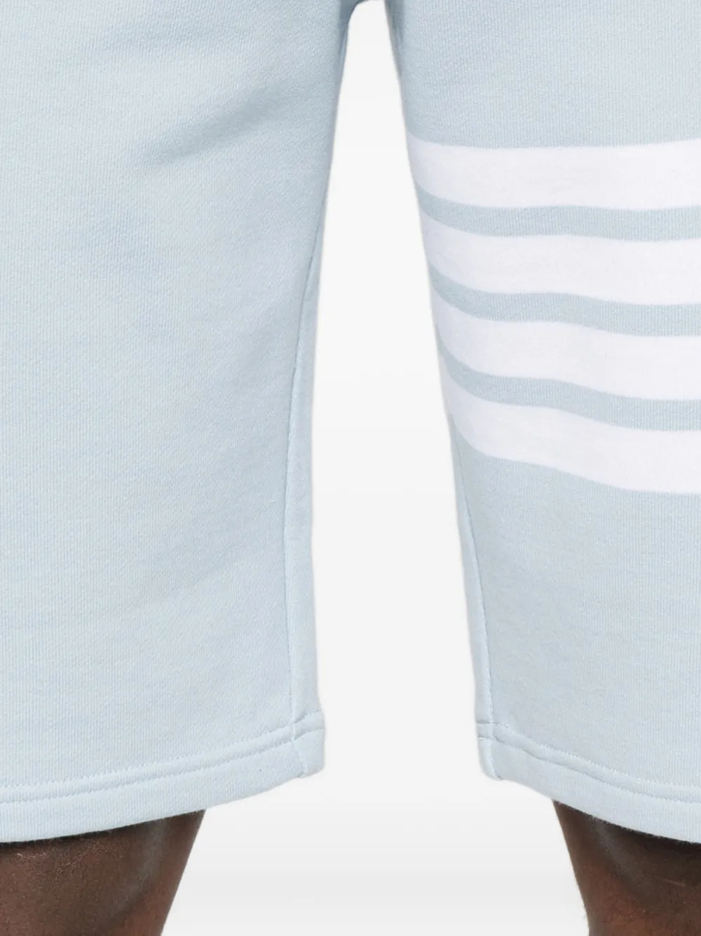 Thom Browne stripe-detail cotton track shorts Blauw