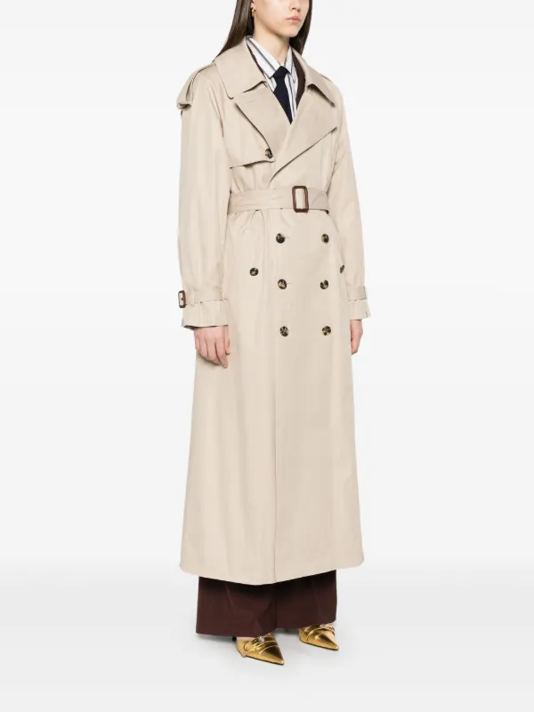 【VIP価格】SAINT LAURENT Maxi Trench Coat SAINT LAURENT Oversized belted cotton-twill trench coat