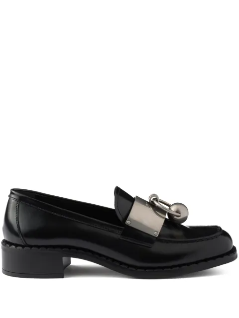 Prada brushed leather loafers