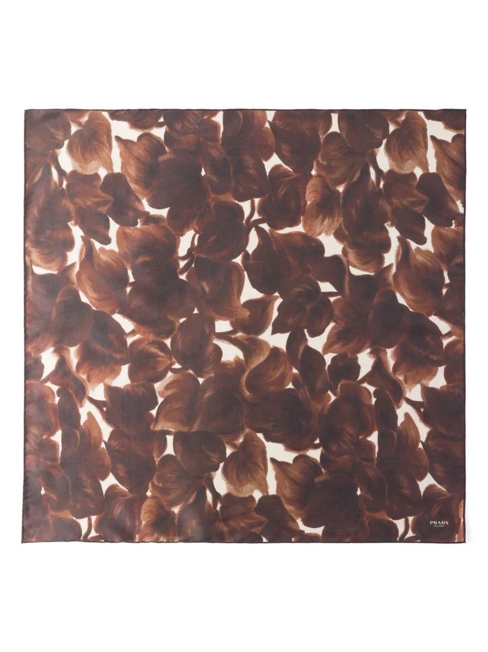 Prada Sjaal met bloemenprint Bruin