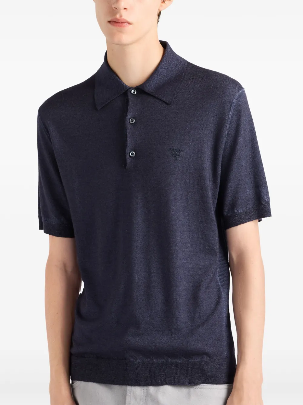 Prada Kasjmier poloshirt Blauw