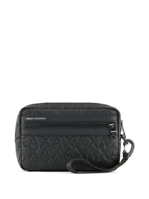 Armani Exchange logo-embossed wash bag