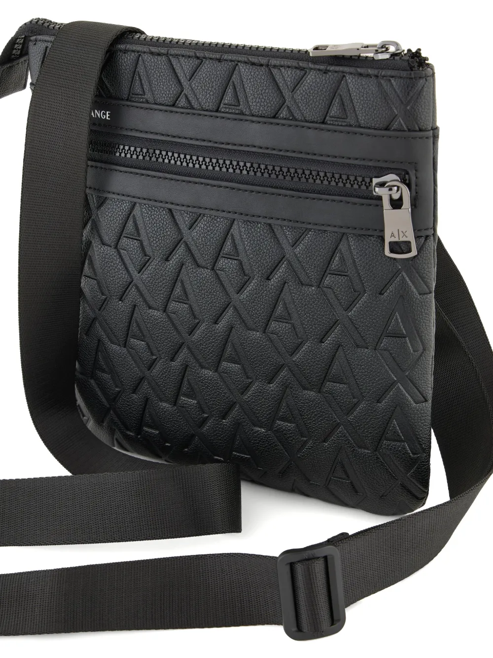 Armani Exchange Messengertas met monogram-reliëf Zwart