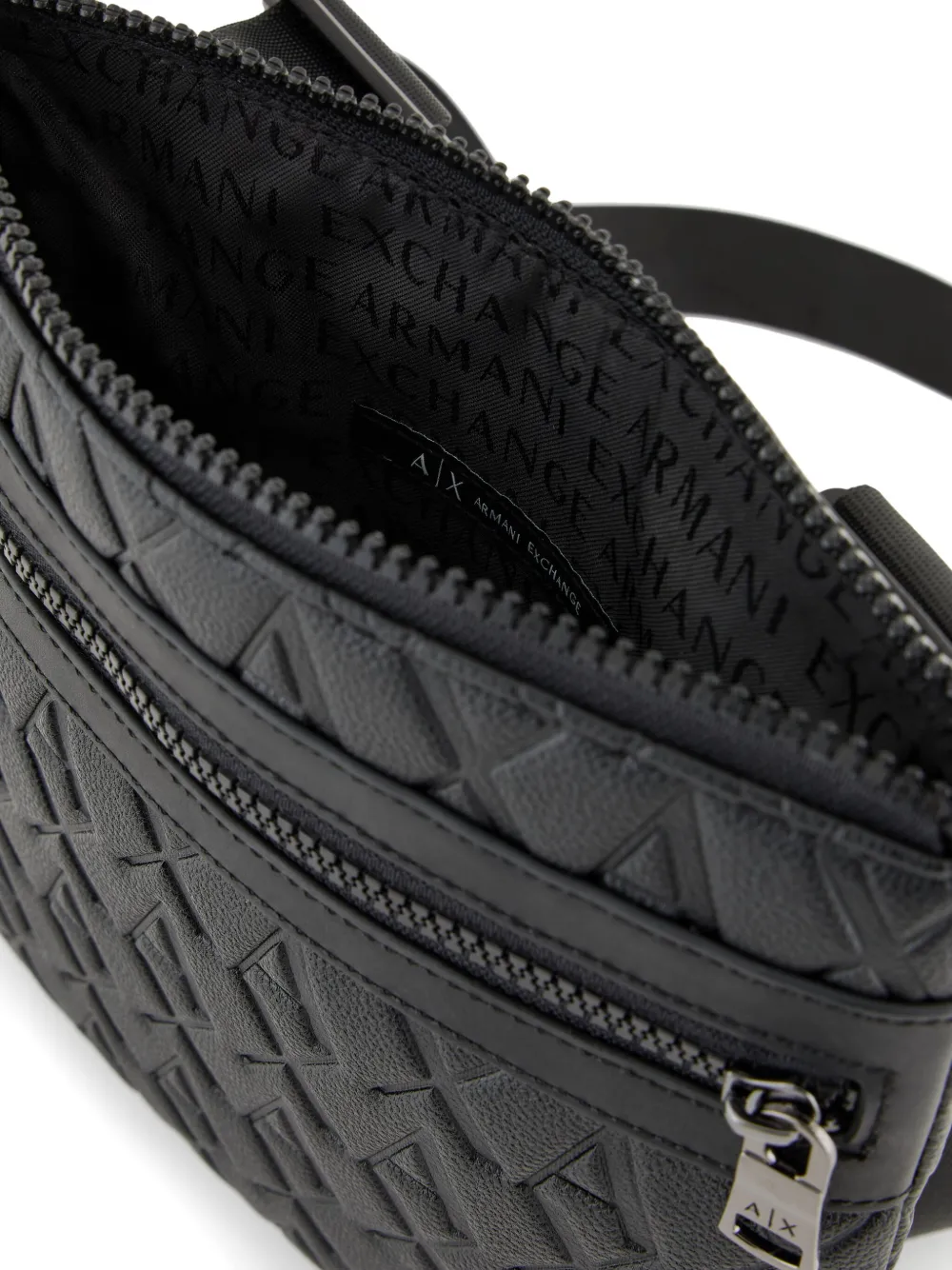 Armani Exchange Messengertas met monogram-reliëf Zwart