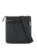 Armani Exchange monogram-embossed messenger bag - Black