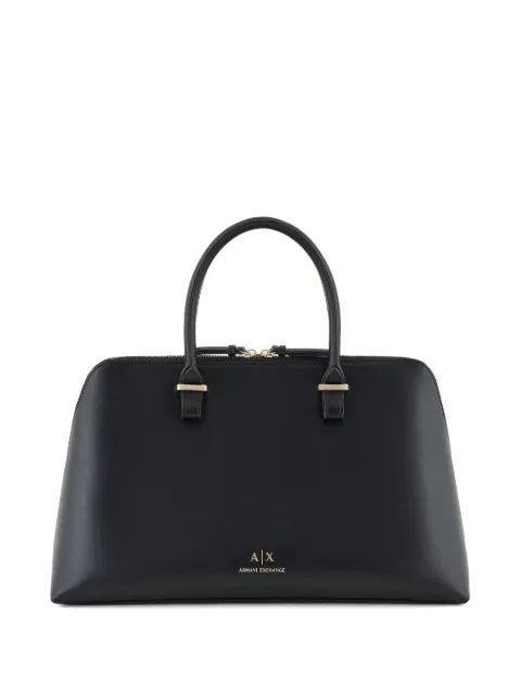 Armani Exchange logo-stamp tote bag