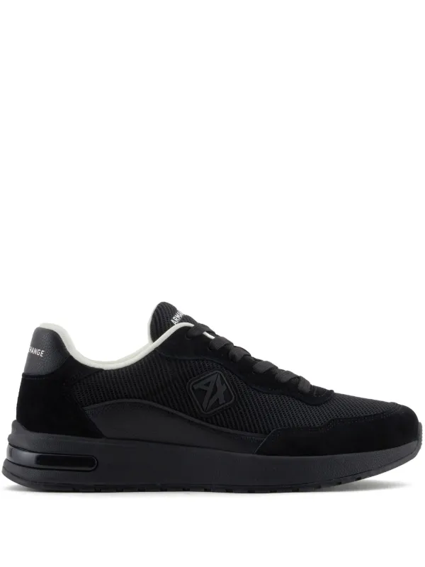 関送込♪ARMANI EXCHANGE/ロゴ レザー スニーカー Armani Exchange ロゴ スニーカー | ブラック | FARFETCH JP