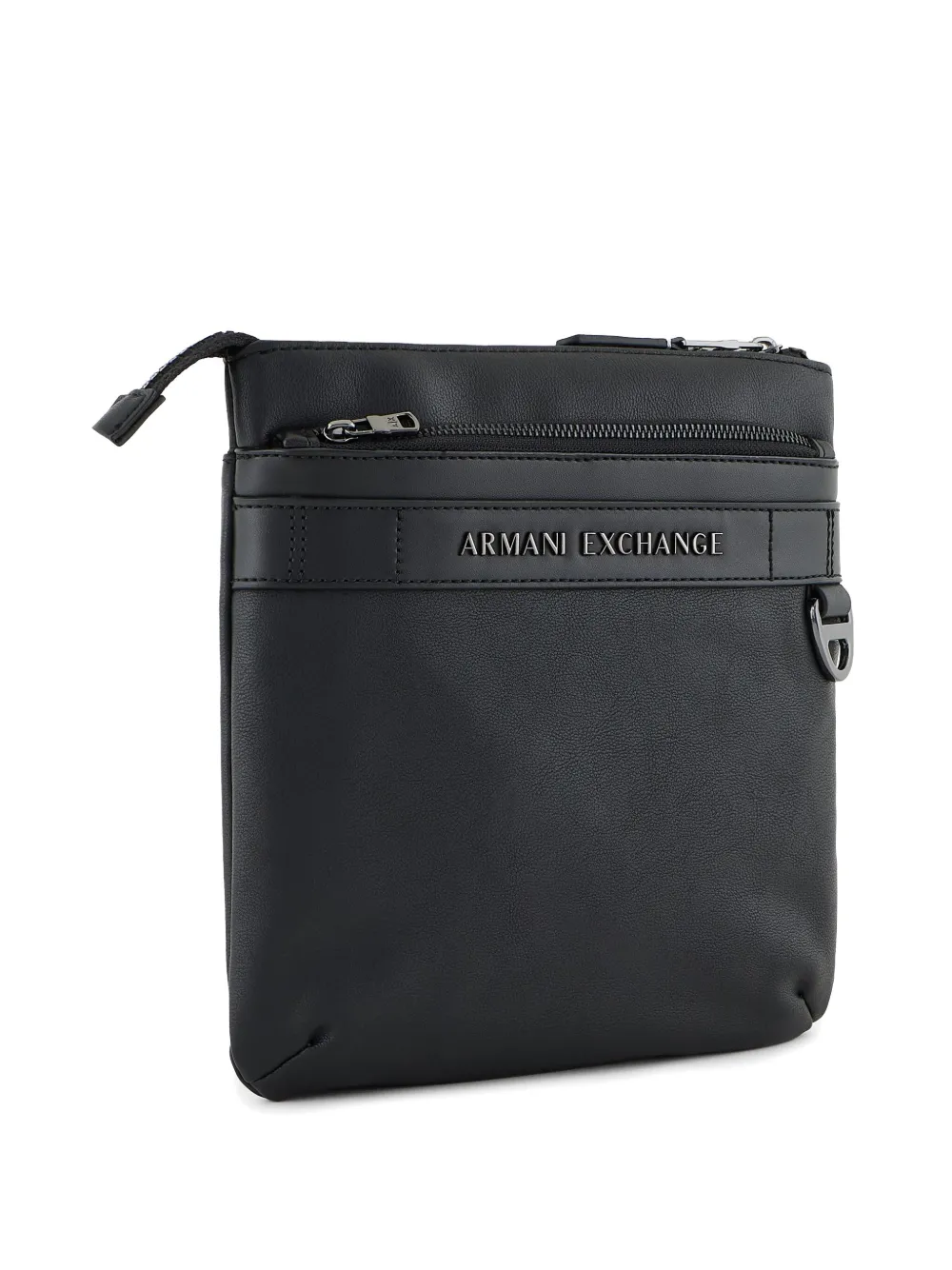 Armani Exchange Logo-lettering Messenger Bag In Black
