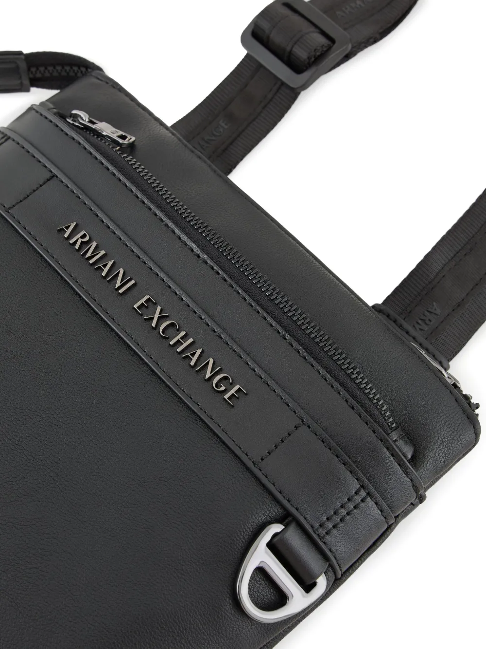 Armani Exchange Logo-lettering Messenger Bag In Black