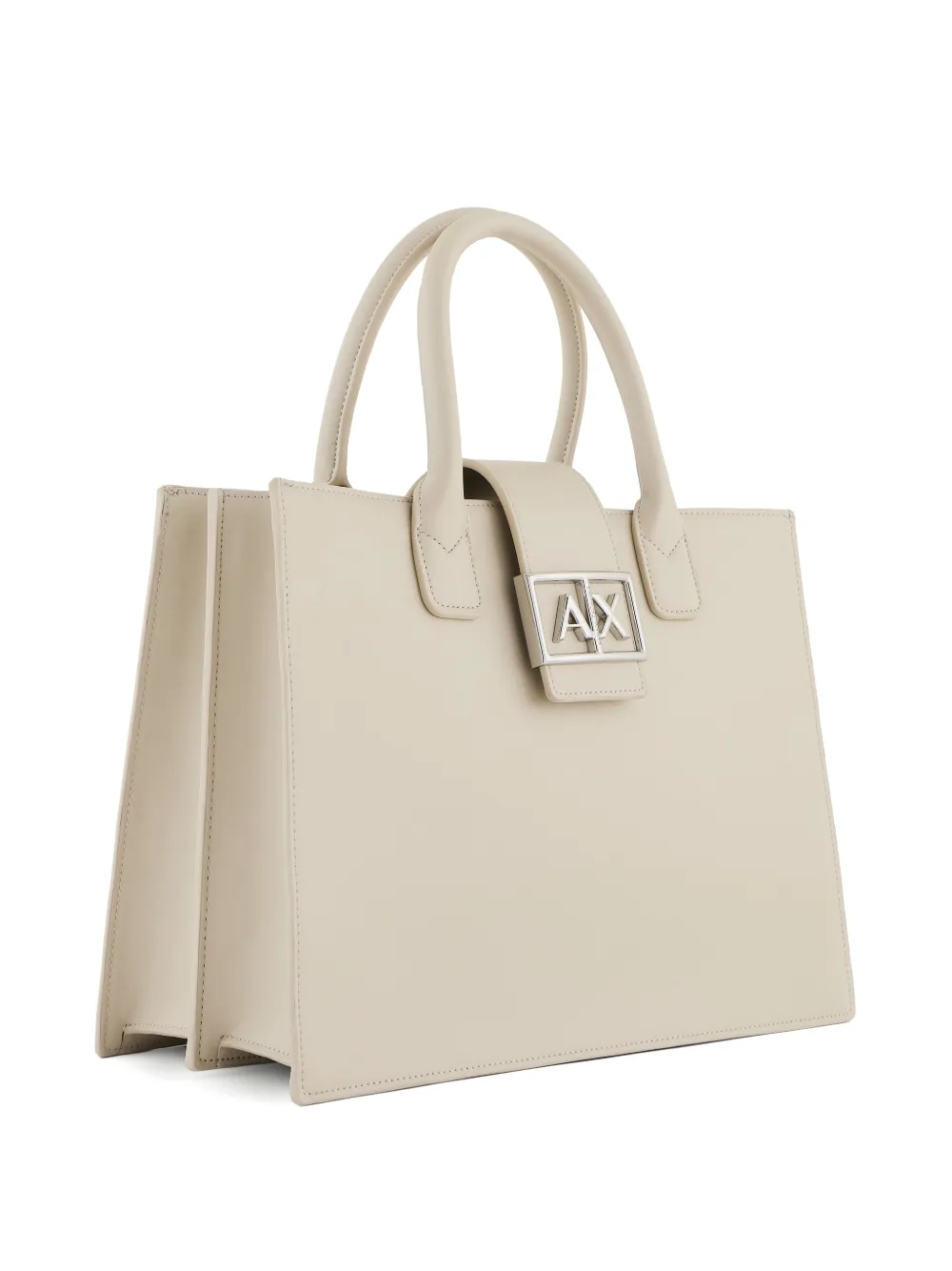 Armani Exchange Shopper met logoplakkaat Beige