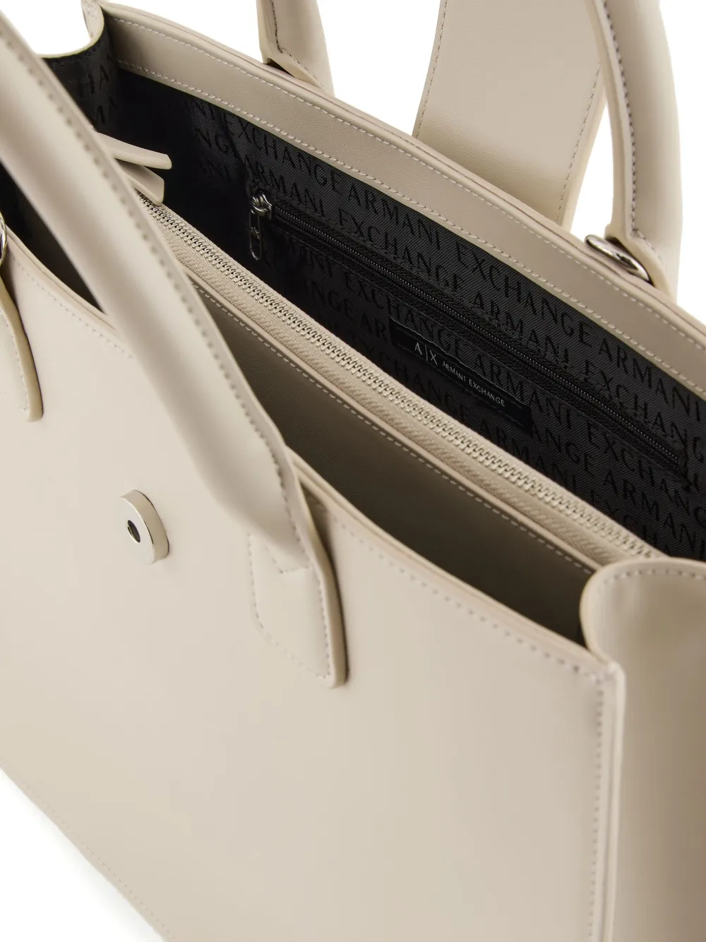 Armani Exchange Shopper met logoplakkaat Beige