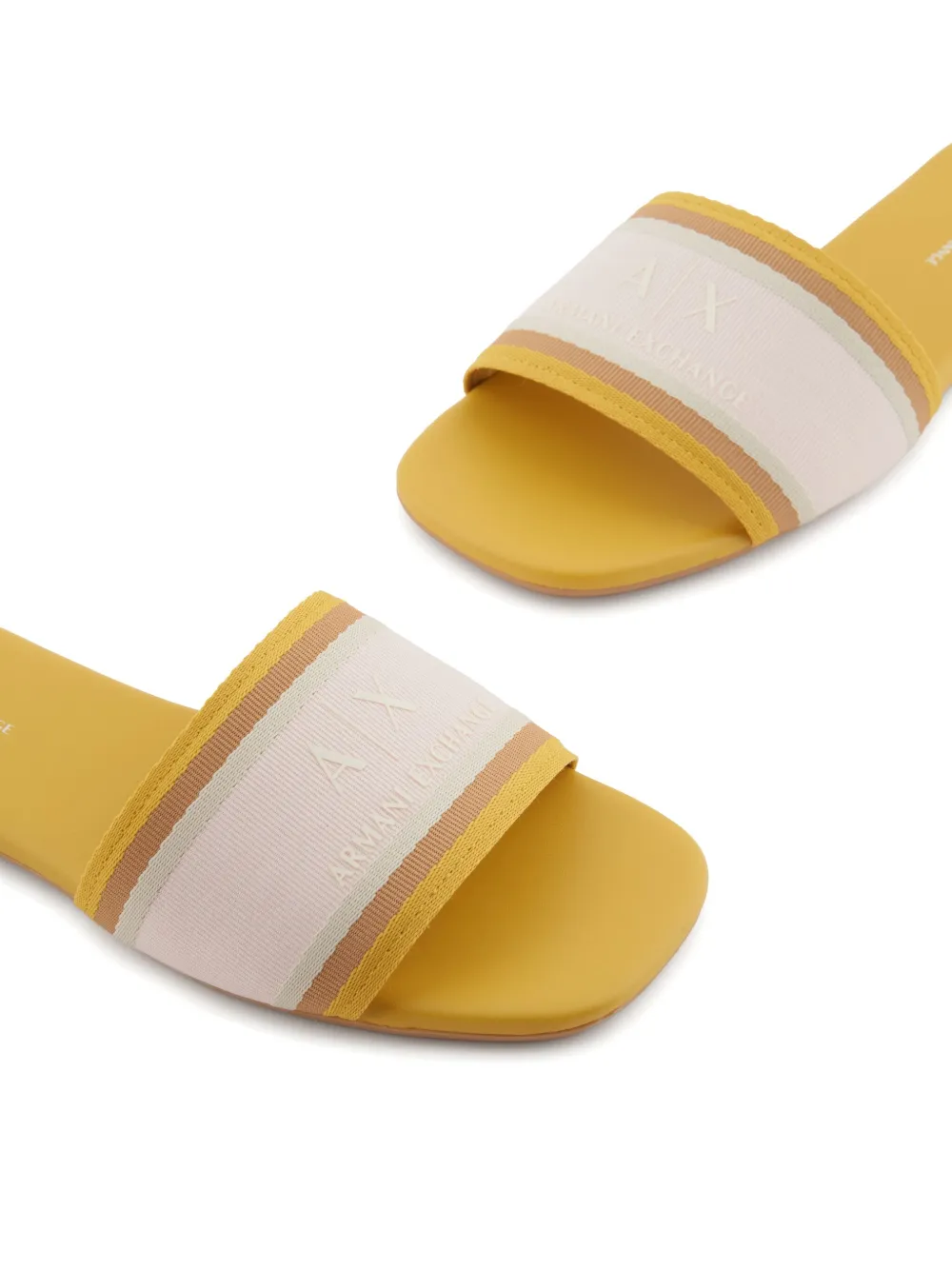 Armani Exchange logo-print slides Yellow