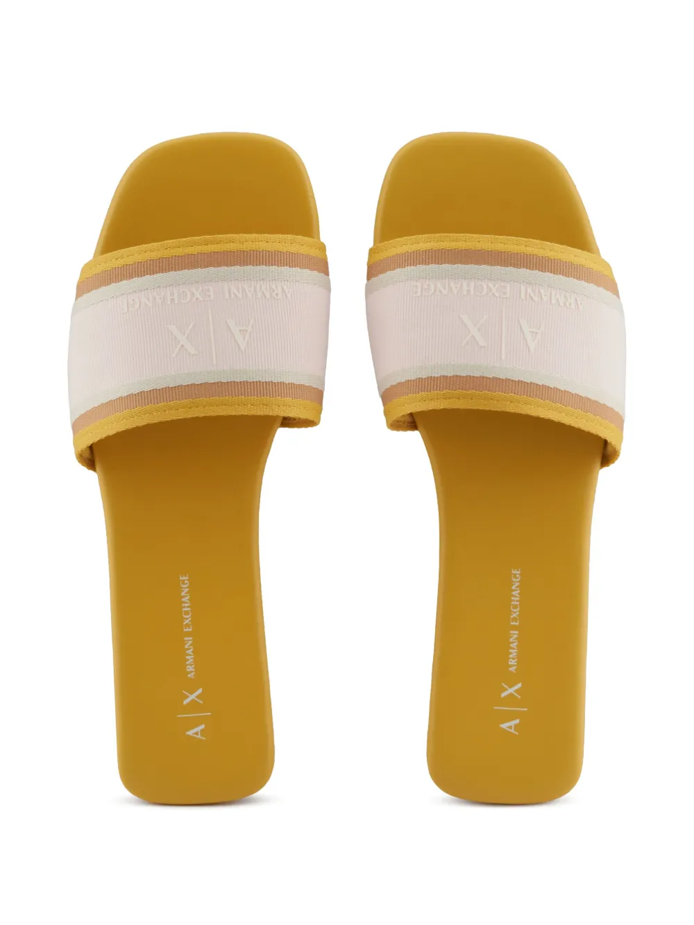 Armani Exchange logo-print slides Yellow