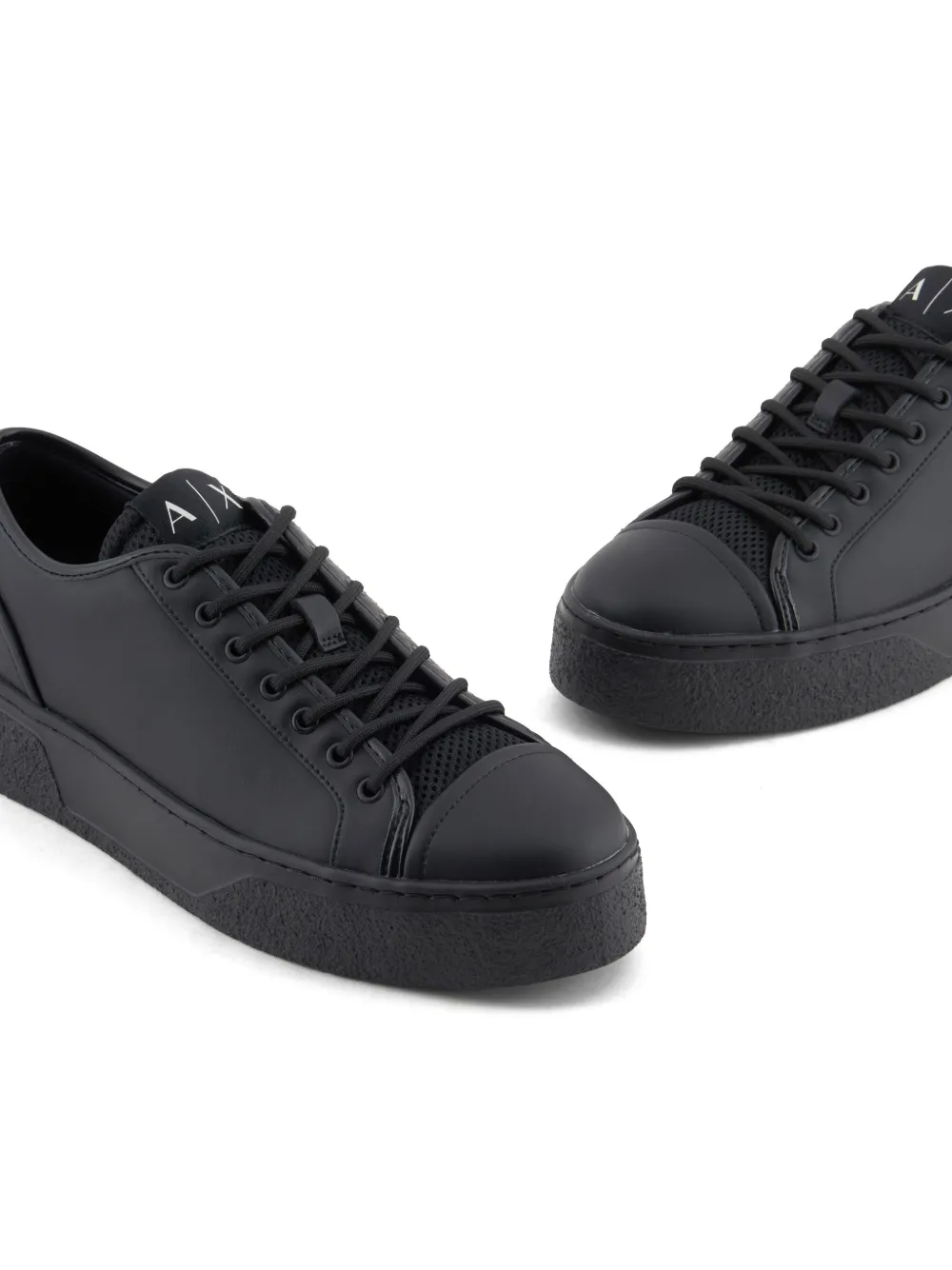 Armani Exchange leather sneakers Black