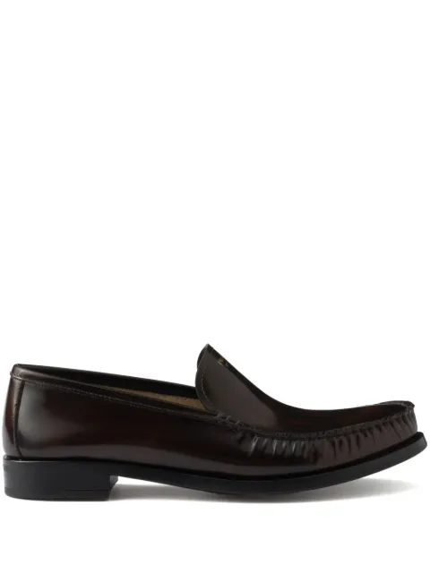 Prada brushed leather loafers