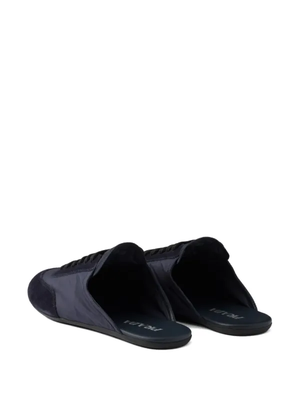 Prada Collapse Re-Nylon Suede Sneakers | Blue | FARFETCH
