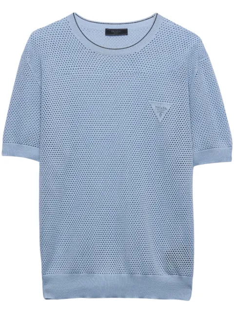 Prada perforated-design T-shirt