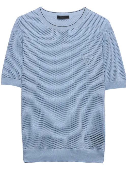 T-shirt à design perforé - Prada - Modalova