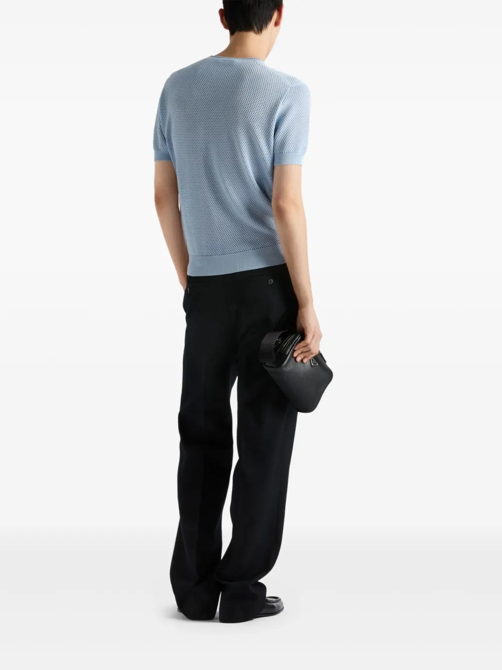 Prada T-shirt met geperforeerd design Blauw
