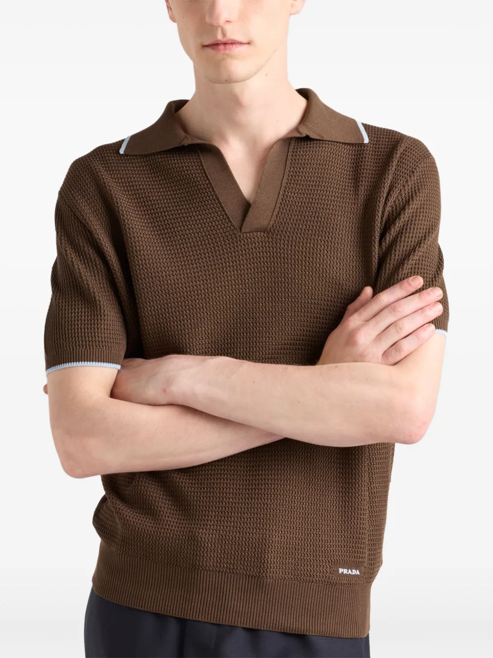 Prada Katoenen poloshirt Bruin