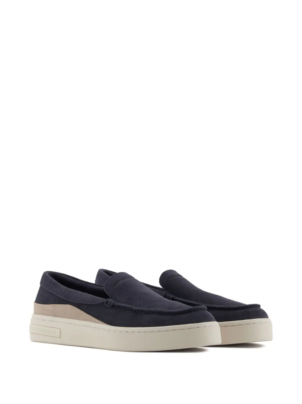 Armani Exchange Leren loafers - Blauw