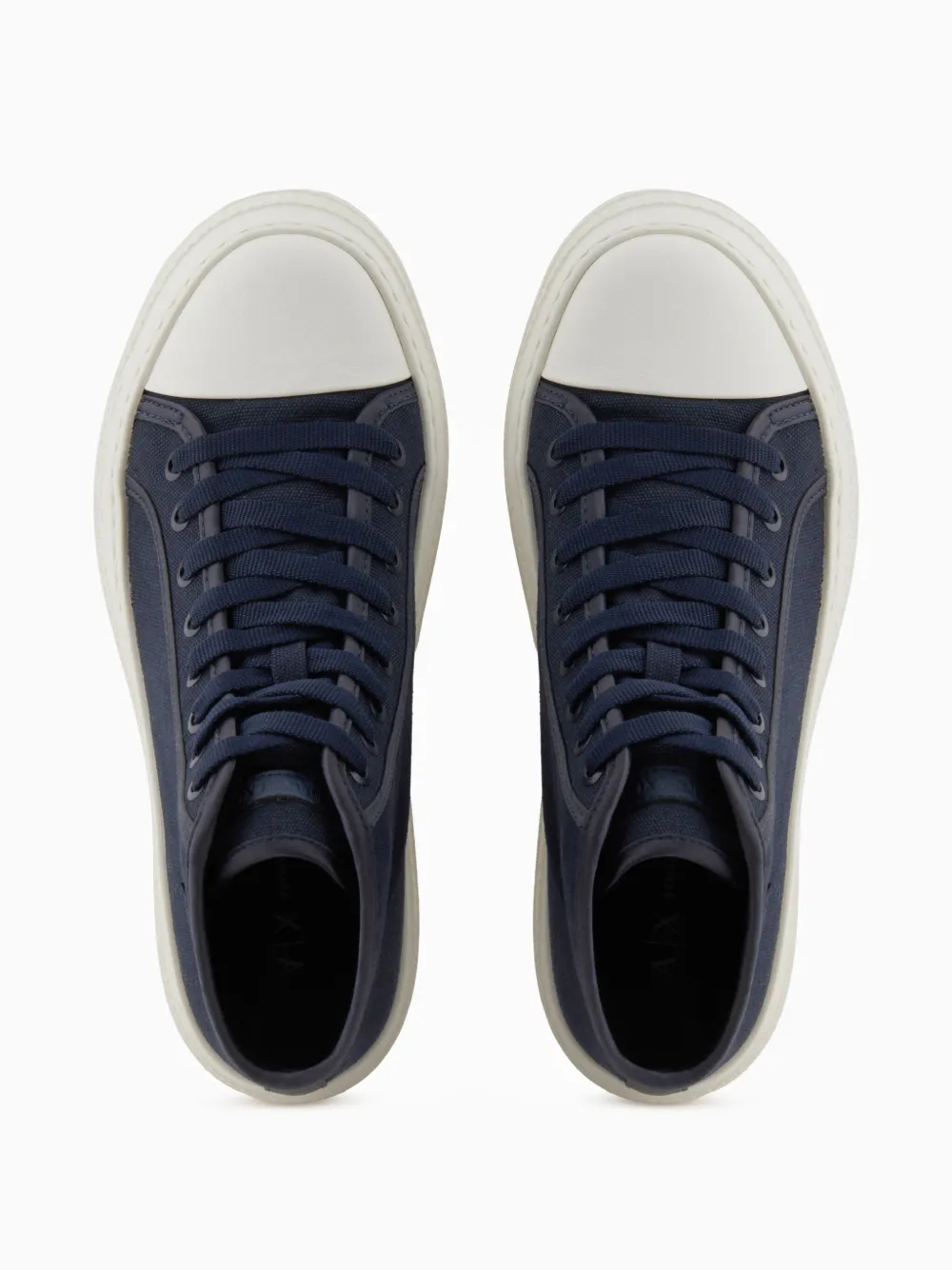 Armani Exchange platform-sole ankle-length sneakers Blue
