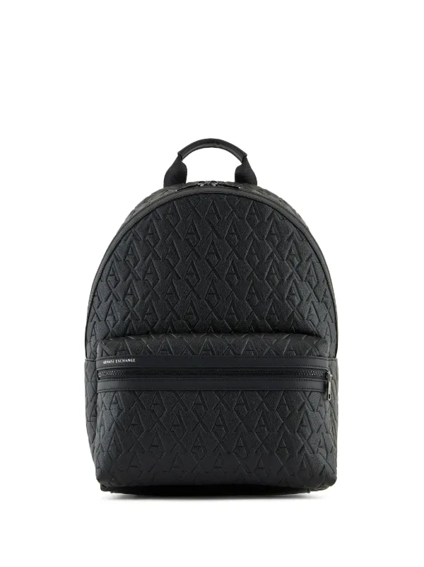 A|X ARMANI EXCHANGE バック Armani Exchange monogram-debossed Backpack | Black | FARFETCH